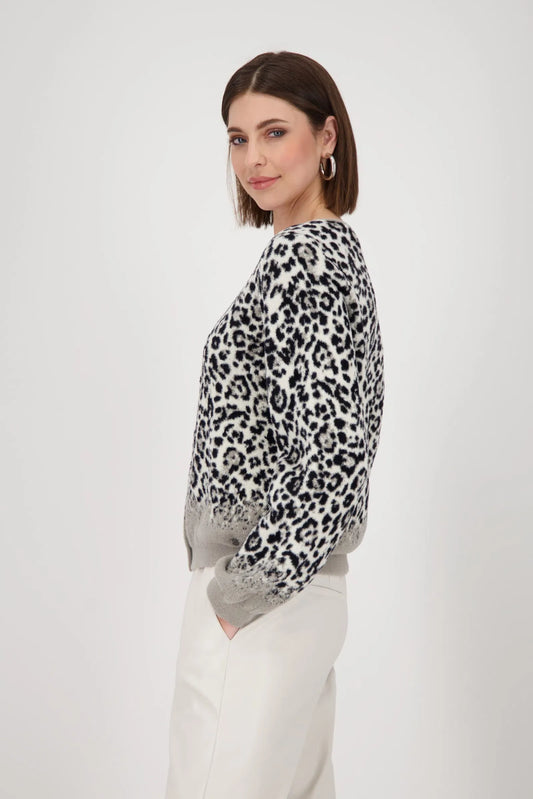 Strickjacke mit angesagtem Leopardenmuster