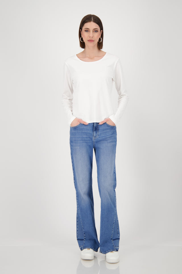 Langarmshirt mit Kellerfalte