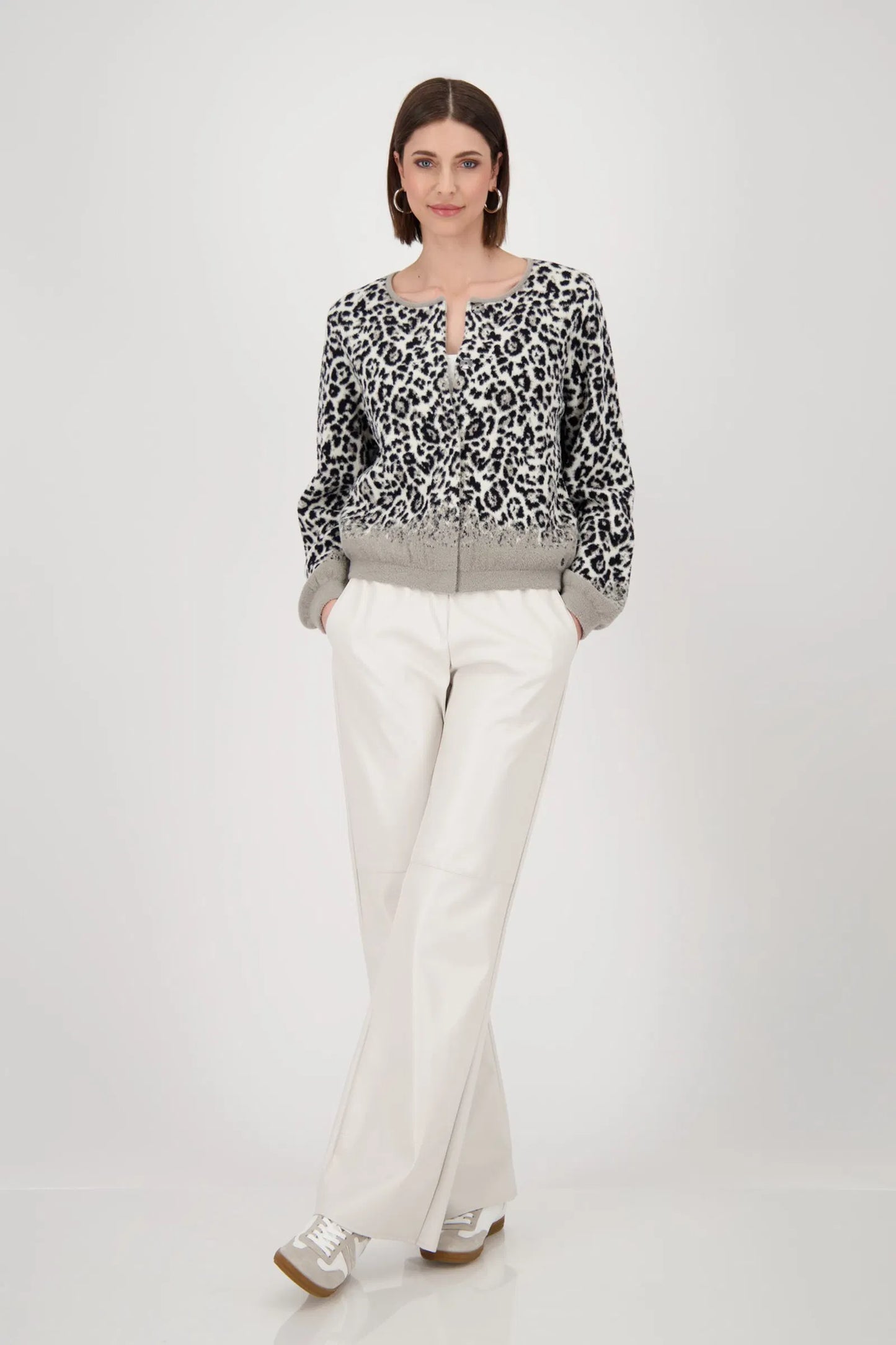 Strickjacke mit angesagtem Leopardenmuster