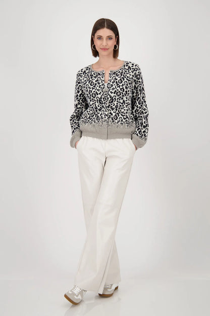 Strickjacke mit angesagtem Leopardenmuster