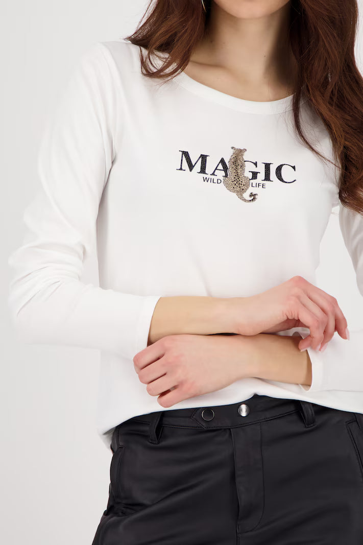 langärmiges Shirt mit Motto Print