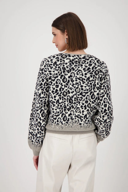 Strickjacke mit angesagtem Leopardenmuster
