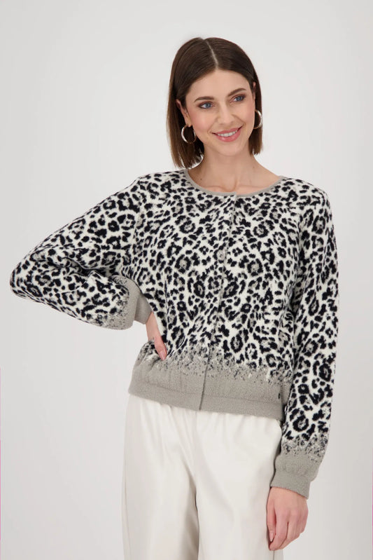 Strickjacke mit angesagtem Leopardenmuster