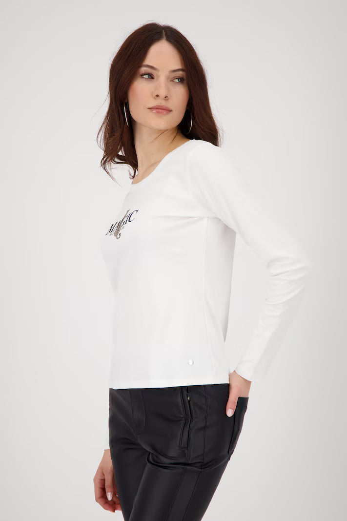 langärmiges Shirt mit Motto Print