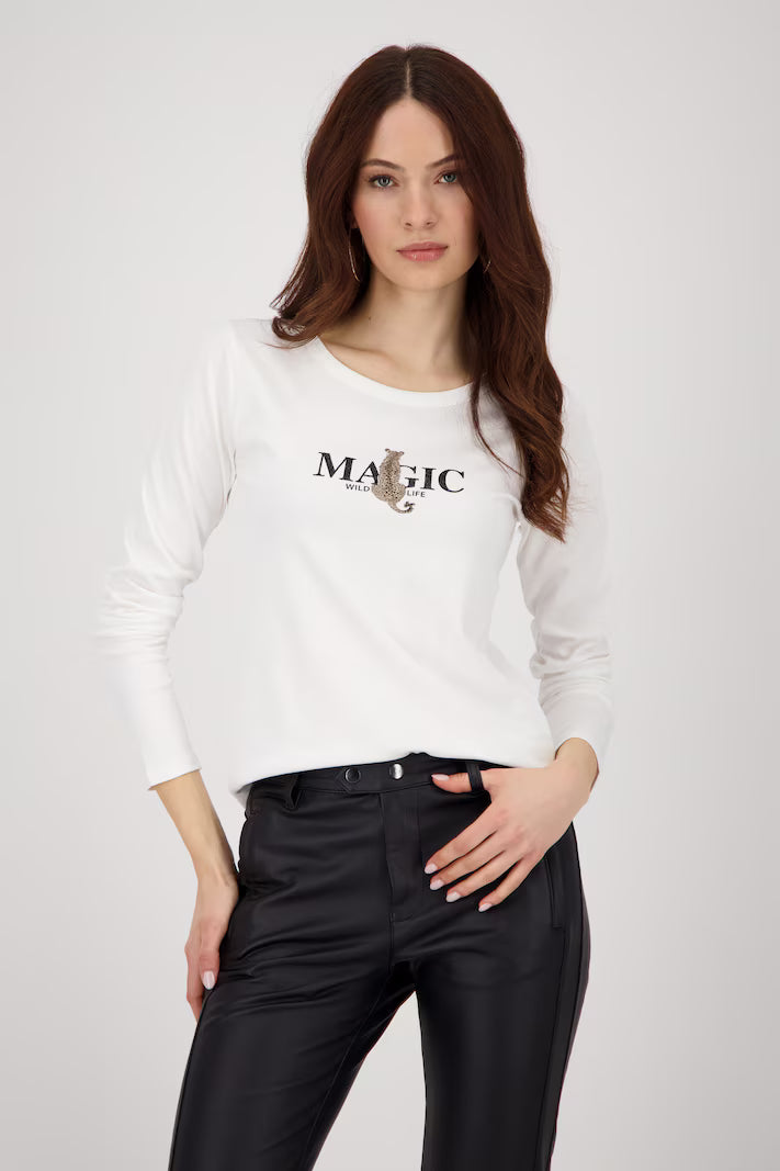 langärmiges Shirt mit Motto Print