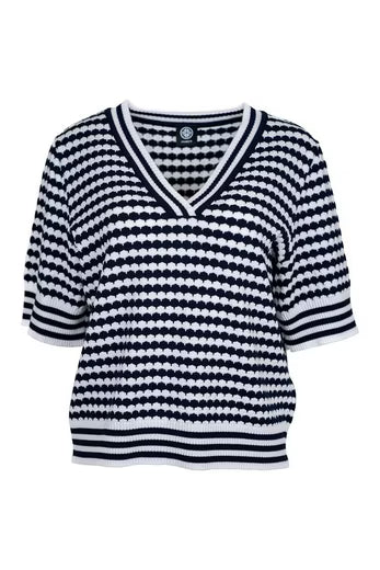 V-Ausschnitt-Pullover Moderner V-Ausschnitt Pullover mit Strukturstrick