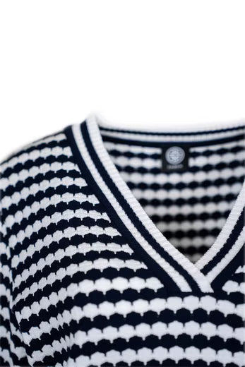 V-Ausschnitt-Pullover Moderner V-Ausschnitt Pullover mit Strukturstrick