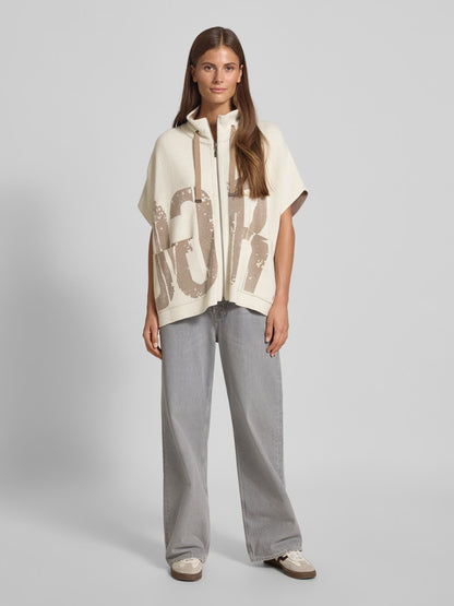 Relaxed Fit Wolljacke mit Viskose-Anteil in beige