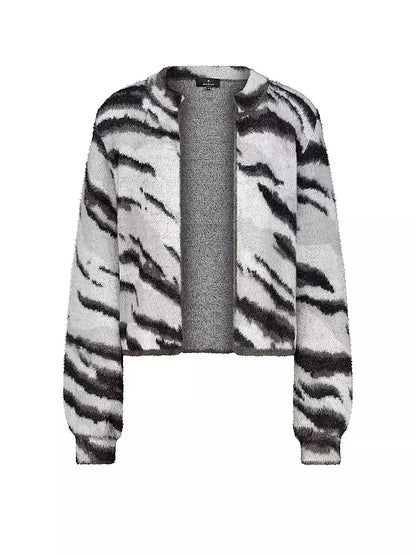 Strickjacke mit Tigermuster