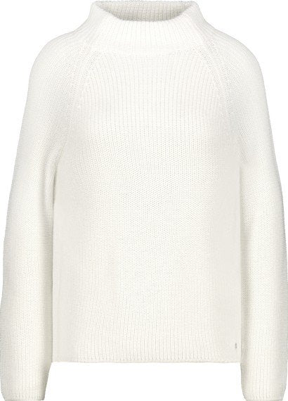 Basic Stehkragen Pullover Perlfang in offwhite